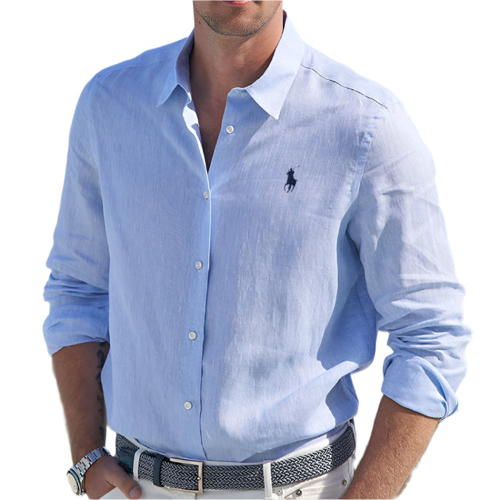Chemise en lin à manches longues pour hommes