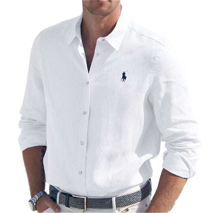Chemise en lin à manches longues pour hommes
